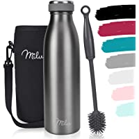 Milu Termo Botella de Agua 500ml- 750ml- 1l - Acero Inoxidable - Aislamiento de Vacío de Doble Pared - Libre BPA (Gris…